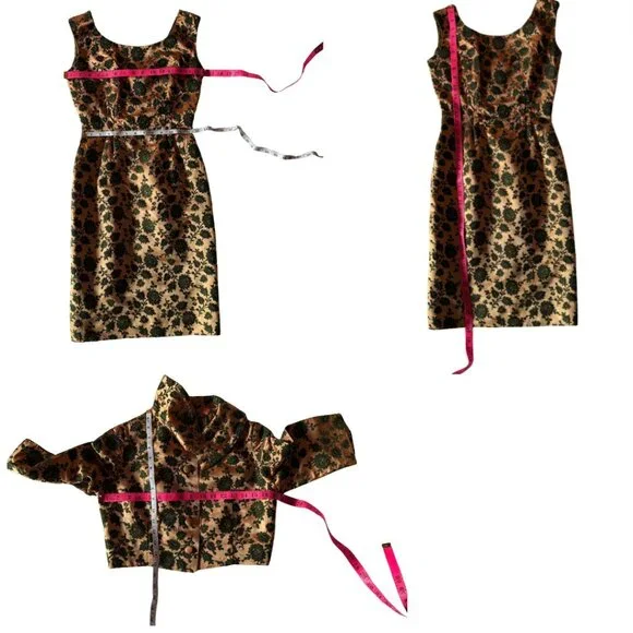 Stunning 60s Brocade Wiggle Dress & Matching Jacket - Picture 15 of 16